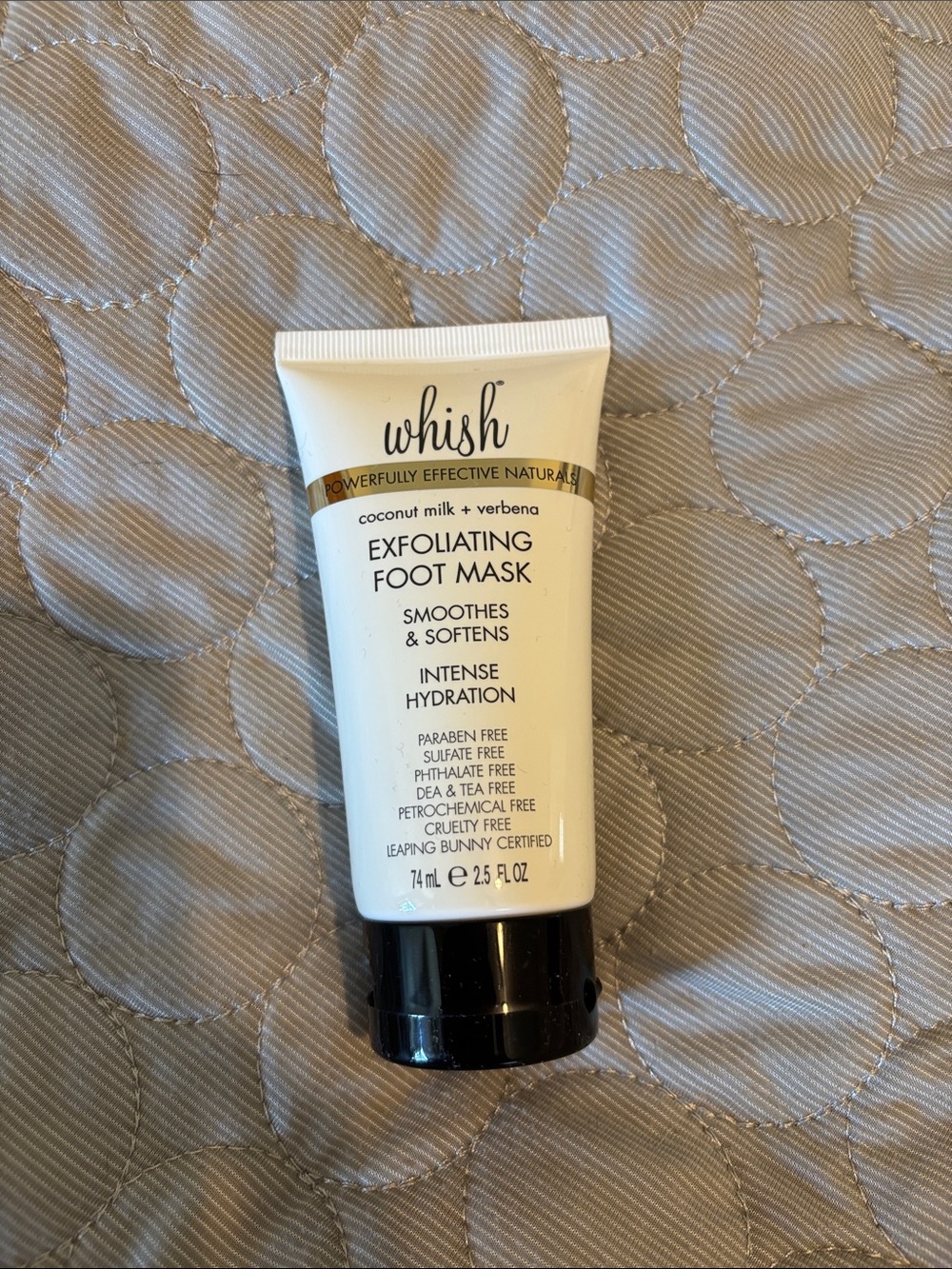 whish Exfoliating Foot Mask — White Tube with Black Cap